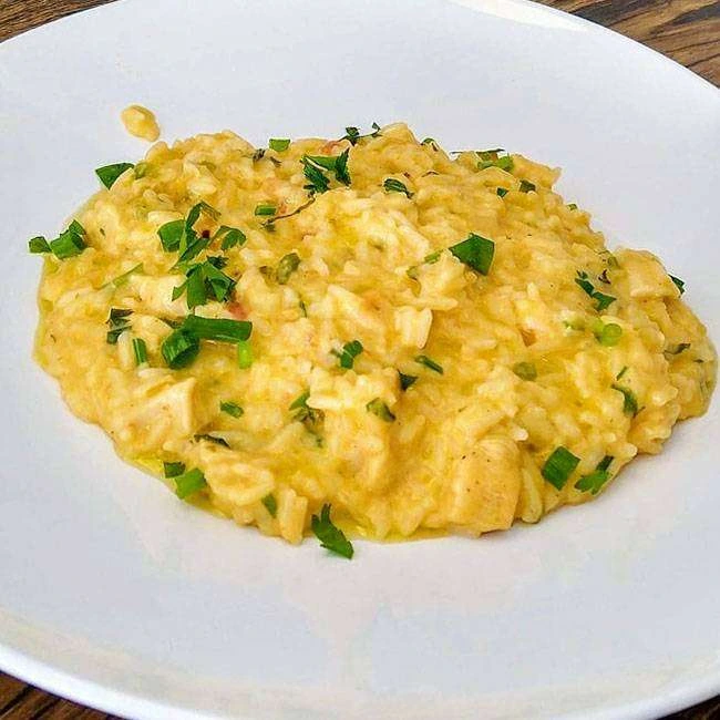 Risoto cremoso de frango