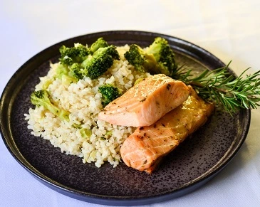 Salmão com brócolis